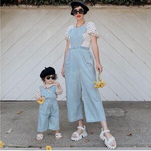 Pepper Kids Mickey Jean Romper M Adult overalls